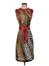 Etcetera Animal Print Brown Cocktail Dress Size 2 - photo 1