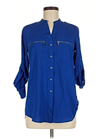 Calvin Klein 3/4 Sleeve Button-Down Shirt (view 1)