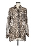 Olivaceous 100% Polyester Animal Print Silver Long Sleeve Blouse Size M - photo 1