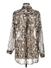 Olivaceous 100% Polyester Animal Print Silver Long Sleeve Blouse Size M - photo 2