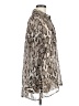 Olivaceous 100% Polyester Animal Print Silver Long Sleeve Blouse Size M - photo 4