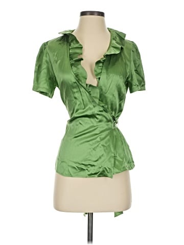 Lafayette 148 New York Short Sleeve Silk Top (view 1)