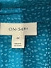 On 34th 100% Recycled Polyester Polka Dots Teal Long Sleeve Blouse Size 3X - photo 7