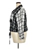Lane Bryant 100% Rayon Plaid Black 3/4 Sleeve Button-Down Shirt Size 22 - photo 5