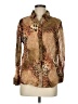 Carabella Collection Animal Print Brown Long Sleeve Blouse Size M - photo 1