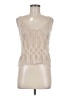 Hem & Thread 100% Acrylic Ivory Sleeveless Top Size M - photo 1