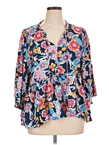 Umgee 3/4 Sleeve Blouse (view 1)