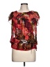 Signature 100% Polyester Red Short Sleeve Blouse Size L - photo 1