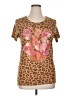 ALTERNATIVE Animal Print Brown Short Sleeve T-Shirt Size XL - photo 1
