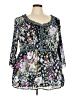 NY Collection 100% Polyester Purple 3/4 Sleeve Blouse Size 3X - photo 1