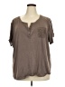 Northcrest Brown Short Sleeve Top Size 4X - photo 1