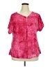 Chances R Pink Short Sleeve Blouse Size 3X - photo 1
