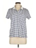 Lands' End 100% Cotton Checkered-gingham Blue Short Sleeve Polo Size M (petite) - photo 1
