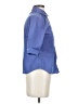 At Last 100% Cotton Blue 3/4 Sleeve Button-Down Shirt Size S - photo 4