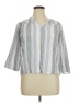 Splendid Stripes Gray 3/4 Sleeve Button-Down Shirt Size XL - photo 1