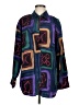 Caviar 100% Polyester Color Block Purple Long Sleeve Blouse Size M - photo 1