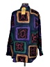 Caviar 100% Polyester Color Block Purple Long Sleeve Blouse Size M - photo 2