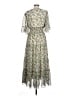 Max Studio 100% Polyester Floral Green Casual Dress Size L - photo 2