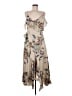 ALLSAINTS 100% Polyester Floral Tan Casual Dress Size 6 - photo 1