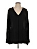 Theory 100% Silk Black Long Sleeve Silk Top Size L - photo 1