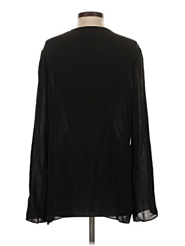 Theory Long Sleeve Silk Top (view 2)