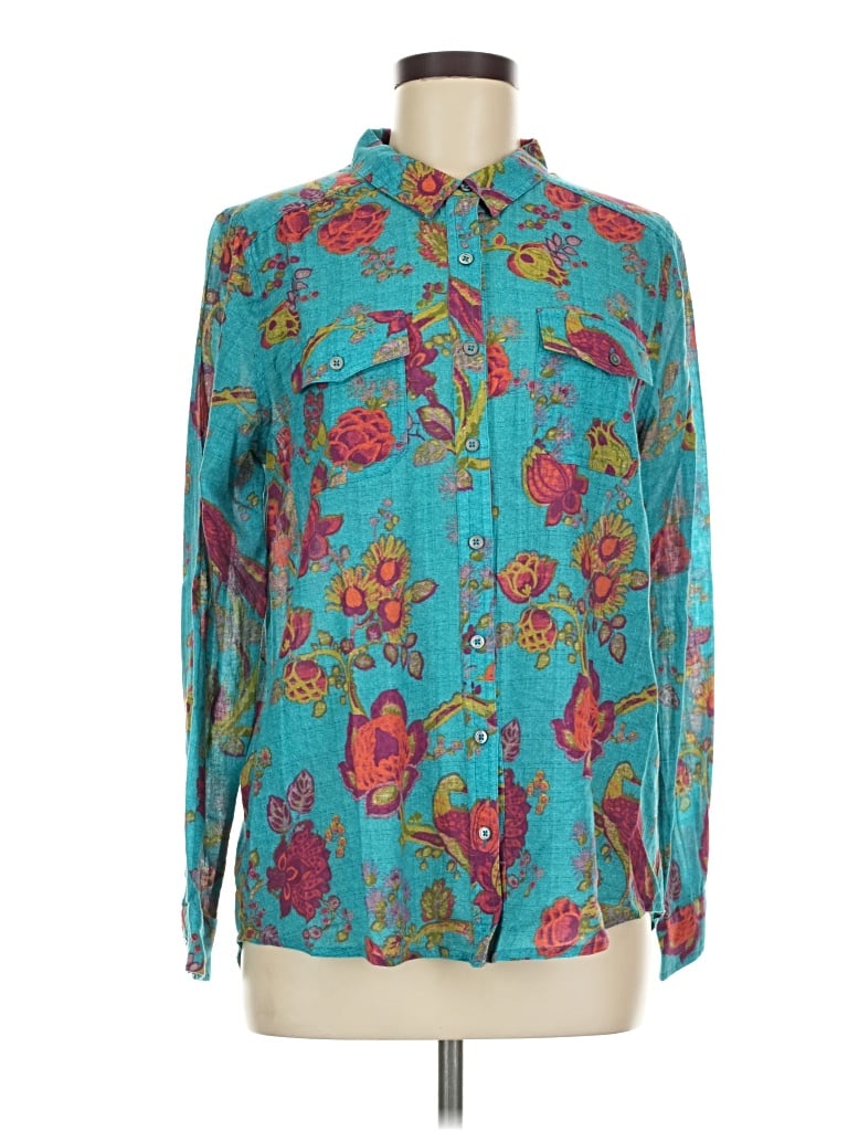 Pre-owned Sundance Long Sleeve Blouse In Teal