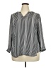 Van Heusen 100% Polyester Stripes Gray 3/4 Sleeve Blouse Size XXL - photo 1