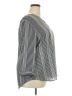 Van Heusen 100% Polyester Stripes Gray 3/4 Sleeve Blouse Size XXL - photo 4