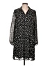 Nine West 100% Polyester Print Black Casual Dress Size L - photo 1
