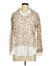 Milano Animal Print Ivory Long Sleeve Blouse Size M - photo 1