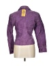 Metrostyle 100% Leather Purple Blazer Size 10 - photo 2