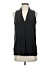 Ecru 100% Silk Black Sleeveless Silk Top Size S - photo 1