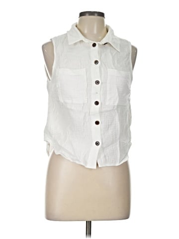Lulus Sleeveless Button-Down Shirt (view 1)