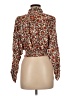 Cynthia Rowley Animal Print Brown Long Sleeve Blouse Size M - photo 2
