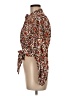 Cynthia Rowley Animal Print Brown Long Sleeve Blouse Size M - photo 5