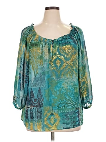 Chaps 3/4 Sleeve Blouse (view 1)