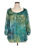 Chaps Teal 3/4 Sleeve Blouse Size XL - photo 1