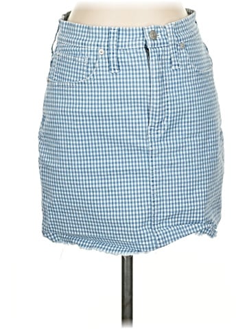 Madewell Stretch Straight Mini Skirt in Gingham: Raw-Hemmed Edition (view 1)