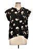 Buffalo by David Bitton 100% Viscose Floral Black Short Sleeve Blouse Size L - photo 1