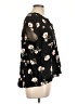 Buffalo by David Bitton 100% Viscose Floral Black Short Sleeve Blouse Size L - photo 4