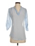 rue21 100% Polyester Silver 3/4 Sleeve Blouse Size XS - photo 1