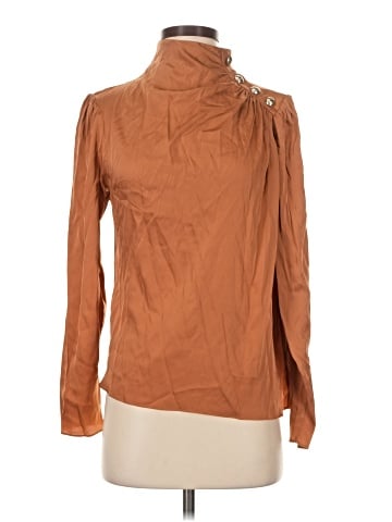 Intermix Long Sleeve Silk Top (view 1)