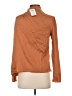 Intermix Brown Long Sleeve Silk Top Size 4 - photo 2
