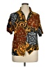 Carole Little Paisley Brown Short Sleeve Blouse Size XL (estimated) - photo 1
