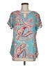 Van Heusen 100% Polyester Paisley Teal Short Sleeve Blouse Size M - photo 1