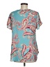 Van Heusen 100% Polyester Paisley Teal Short Sleeve Blouse Size M - photo 2