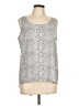 Attention 100% Polyester Silver Sleeveless Top Size L - photo 1