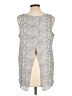 Attention 100% Polyester Silver Sleeveless Top Size L - photo 2