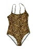 Unbranded Animal Print Gold One Piece Swimsuit Size L - photo 1