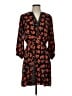 Ann Taylor 100% Polyester Print Black Casual Dress Size 4 - photo 1